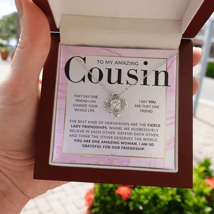 ShineOn Fulfillment Gift For Amazing Female Cousin Pendant Necklace Present For Girl Cousin Great For Christmas Her Birthday Or As An Encouragement Gift Necklaces