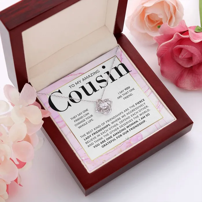 ShineOn Fulfillment Gift For Amazing Female Cousin Pendant Necklace Present For Girl Cousin Great For Christmas Her Birthday Or As An Encouragement Gift Necklaces