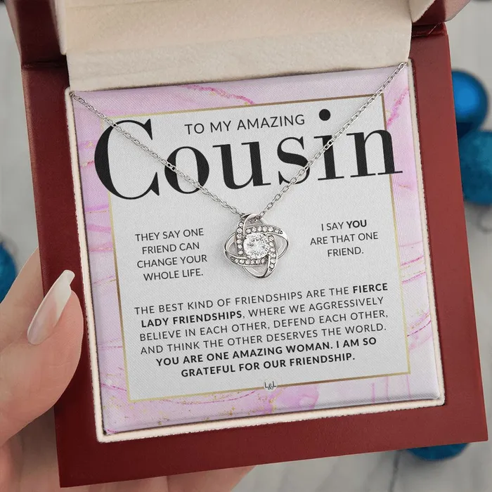 ShineOn Fulfillment Gift For Amazing Female Cousin Pendant Necklace Present For Girl Cousin Great For Christmas Her Birthday Or As An Encouragement Gift Necklaces