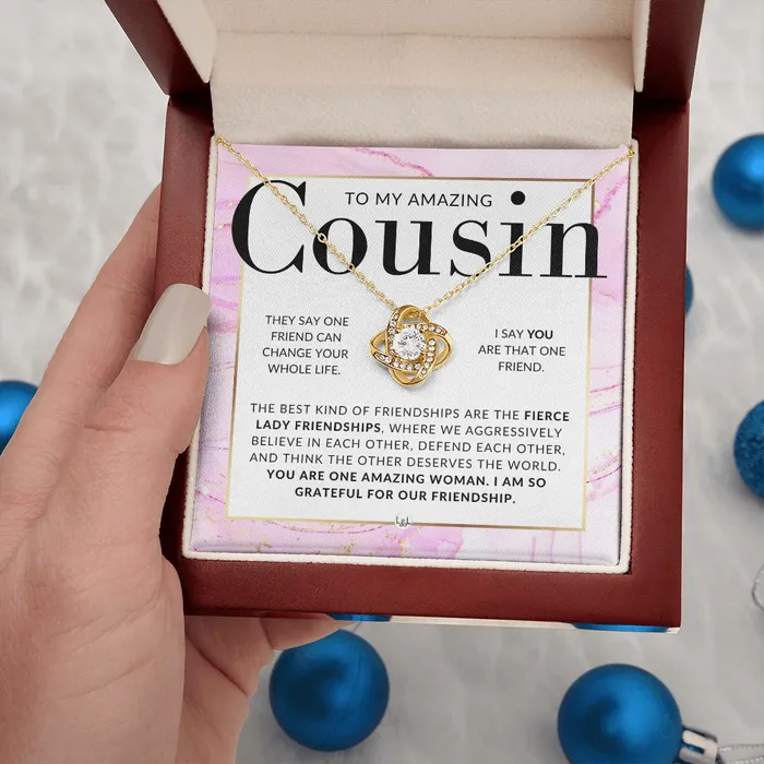 ShineOn Fulfillment Gift For Amazing Female Cousin Pendant Necklace Present For Girl Cousin Great For Christmas Her Birthday Or As An Encouragement Gift Necklaces