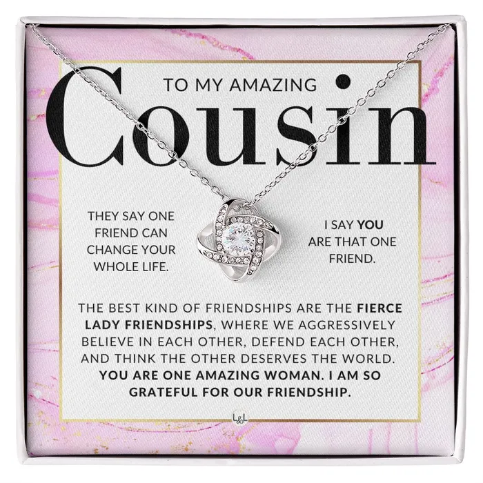 ShineOn Fulfillment Gift For Amazing Female Cousin Pendant Necklace Present For Girl Cousin Great For Christmas Her Birthday Or As An Encouragement Gift Necklaces