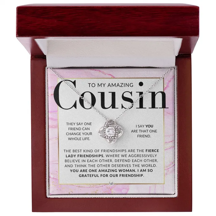 ShineOn Fulfillment Gift For Amazing Female Cousin Pendant Necklace Present For Girl Cousin Great For Christmas Her Birthday Or As An Encouragement Gift Necklaces