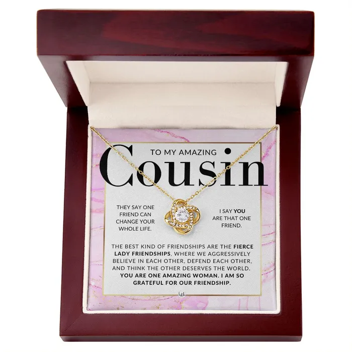 ShineOn Fulfillment Gift For Amazing Female Cousin Pendant Necklace Present For Girl Cousin Great For Christmas Her Birthday Or As An Encouragement Gift Necklaces