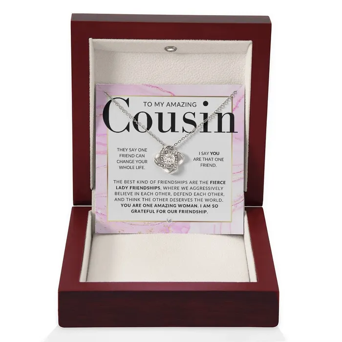 ShineOn Fulfillment Gift For Amazing Female Cousin Pendant Necklace Present For Girl Cousin Great For Christmas Her Birthday Or As An Encouragement Gift Necklaces