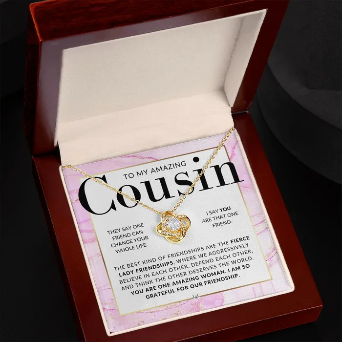 ShineOn Fulfillment Gift For Amazing Female Cousin Pendant Necklace Present For Girl Cousin Great For Christmas Her Birthday Or As An Encouragement Gift Necklaces