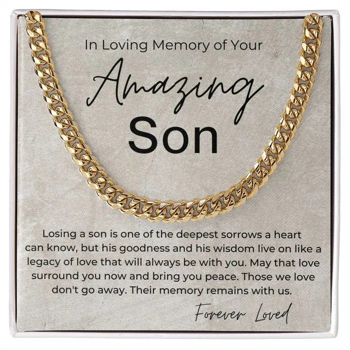 ShineOn Fulfillment In Loving Memory Sorry for the Loss of Your Son Sympathy Gift for Guy Linked Chain Necklace Necklaces ShineOn Fulfillment In Loving Memory Sorry for the Loss of Your Son Sympathy Gift for Guy Linked Chain Necklace Necklaces