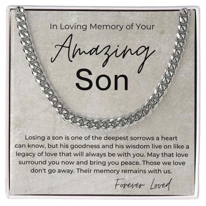 ShineOn Fulfillment In Loving Memory Sorry for the Loss of Your Son Sympathy Gift for Guy Linked Chain Necklace Necklaces