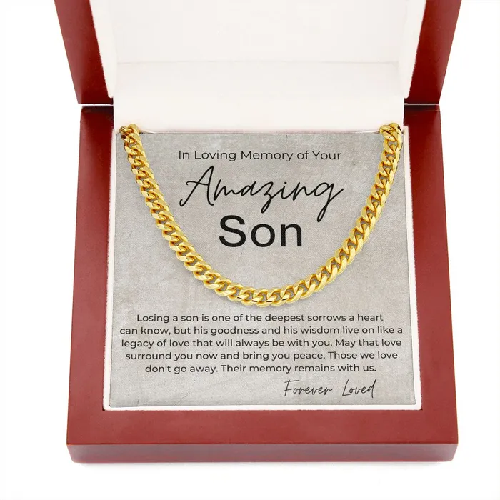ShineOn Fulfillment In Loving Memory Sorry for the Loss of Your Son Sympathy Gift for Guy Linked Chain Necklace Necklaces