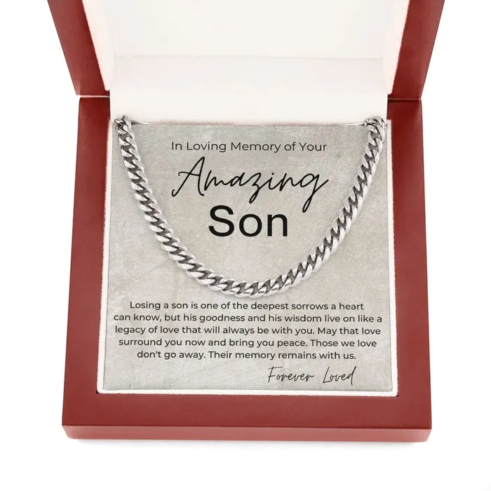 ShineOn Fulfillment In Loving Memory Sorry for the Loss of Your Son Sympathy Gift for Guy Linked Chain Necklace Necklaces