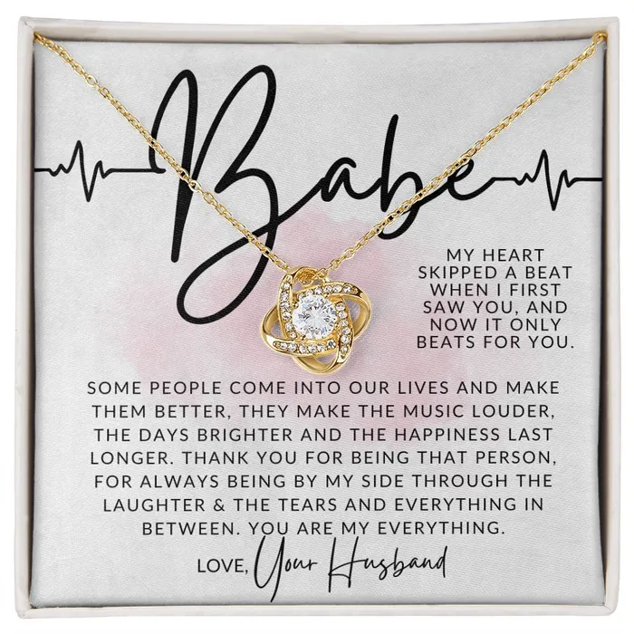 ShineOn Fulfillment Necklaces Babe My Heart Beat To My Wife Necklace From Husband Christmas Gifts Birthday Present Wedding Anniversary Gift Valentines Day ShineOn Fulfillment Necklaces Babe My Heart Beat To My Wife Necklace From Husband Christmas Gifts Birthday Present Wedding Anniversary Gift Valentines Day