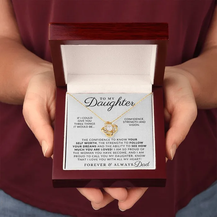 ShineOn Fulfillment Necklaces Forever And Always To My Daughter From Dad Father to Daughter Gift Christmas Gifts Birthday Present Graduation Necklace Valentines Day