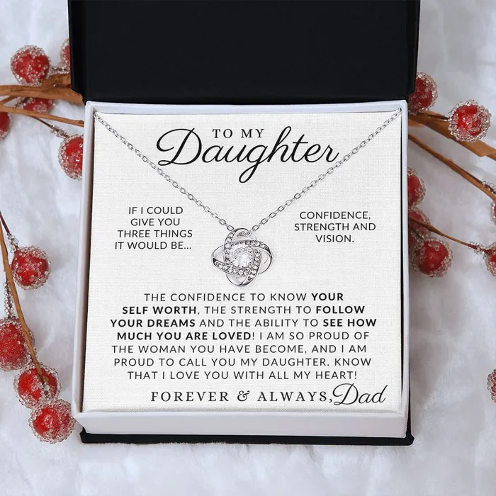 ShineOn Fulfillment Necklaces Forever And Always To My Daughter From Dad Father to Daughter Gift Christmas Gifts Birthday Present Graduation Necklace Valentines Day