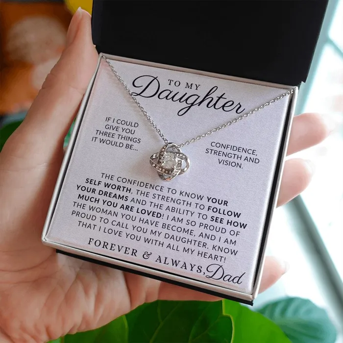 ShineOn Fulfillment Necklaces Forever And Always To My Daughter From Dad Father to Daughter Gift Christmas Gifts Birthday Present Graduation Necklace Valentines Day