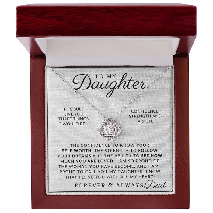 ShineOn Fulfillment Necklaces Forever And Always To My Daughter From Dad Father to Daughter Gift Christmas Gifts Birthday Present Graduation Necklace Valentines Day