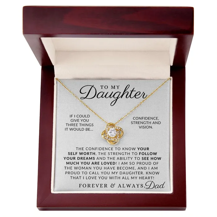 ShineOn Fulfillment Necklaces Forever And Always To My Daughter From Dad Father to Daughter Gift Christmas Gifts Birthday Present Graduation Necklace Valentines Day