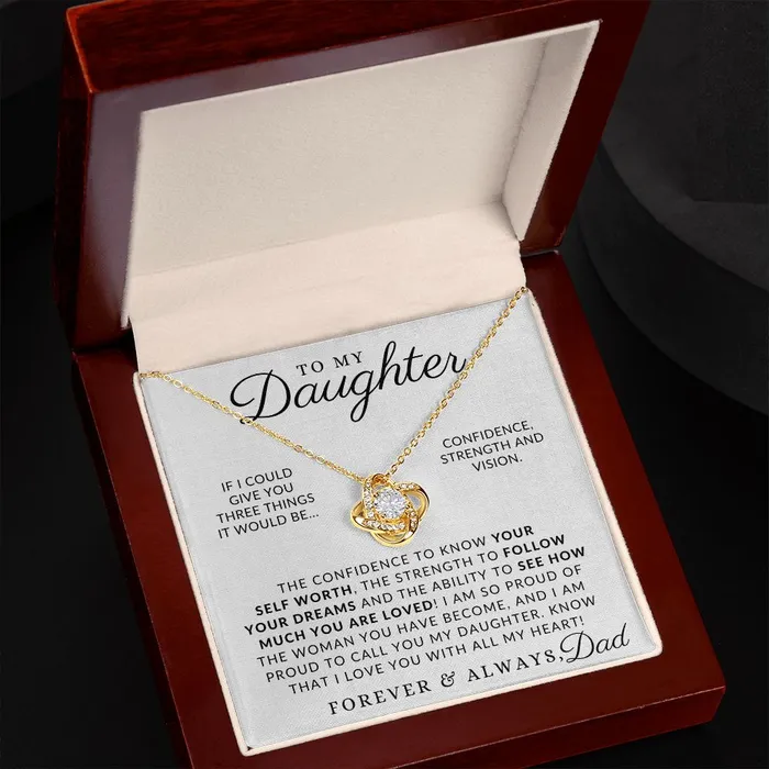 ShineOn Fulfillment Necklaces Forever And Always To My Daughter From Dad Father to Daughter Gift Christmas Gifts Birthday Present Graduation Necklace Valentines Day