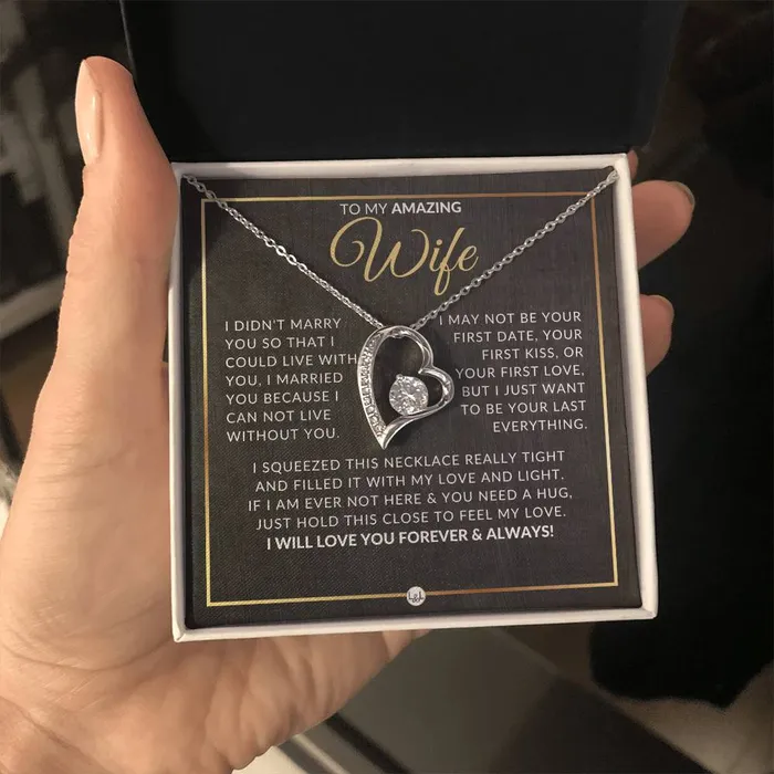 ShineOn Fulfillment Necklaces Gift For Wife After Marriage Open Heart Pendant Necklace Sentimental and Romantic Christmas Valentines Day Birthday or Anniversary Present