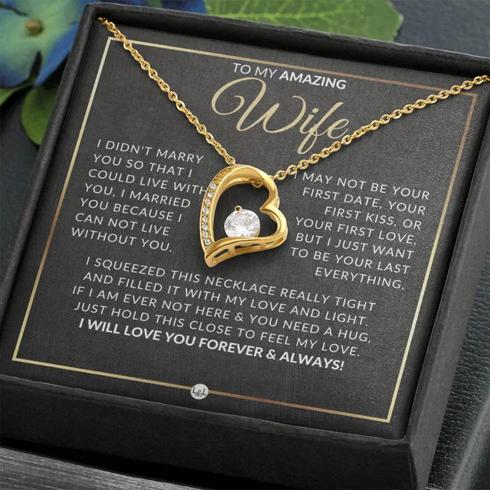 ShineOn Fulfillment Necklaces Gift For Wife After Marriage Open Heart Pendant Necklace Sentimental and Romantic Christmas Valentines Day Birthday or Anniversary Present