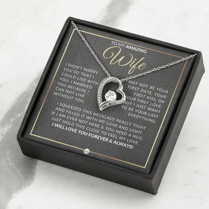 ShineOn Fulfillment Necklaces Gift For Wife After Marriage Open Heart Pendant Necklace Sentimental and Romantic Christmas Valentines Day Birthday or Anniversary Present