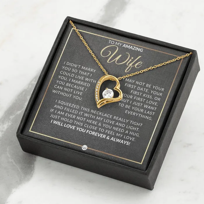 ShineOn Fulfillment Necklaces Gift For Wife After Marriage Open Heart Pendant Necklace Sentimental and Romantic Christmas Valentines Day Birthday or Anniversary Present