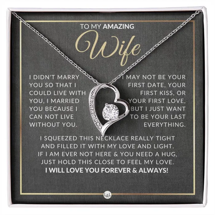 ShineOn Fulfillment Necklaces Gift For Wife After Marriage Open Heart Pendant Necklace Sentimental and Romantic Christmas Valentines Day Birthday or Anniversary Present