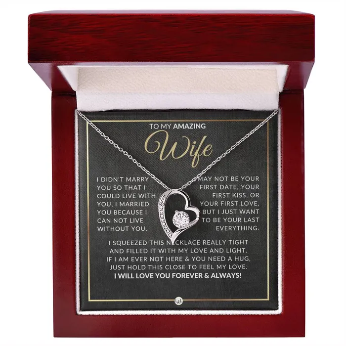 ShineOn Fulfillment Necklaces Gift For Wife After Marriage Open Heart Pendant Necklace Sentimental and Romantic Christmas Valentines Day Birthday or Anniversary Present