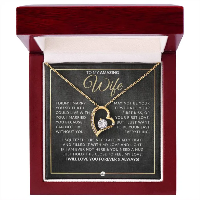 ShineOn Fulfillment Necklaces Gift For Wife After Marriage Open Heart Pendant Necklace Sentimental and Romantic Christmas Valentines Day Birthday or Anniversary Present