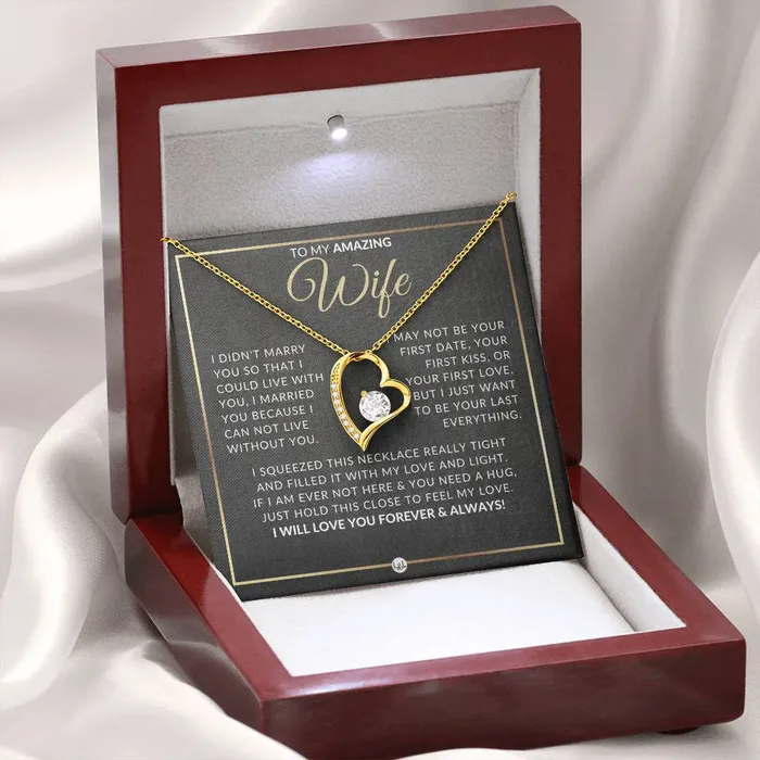ShineOn Fulfillment Necklaces Gift For Wife After Marriage Open Heart Pendant Necklace Sentimental and Romantic Christmas Valentines Day Birthday or Anniversary Present