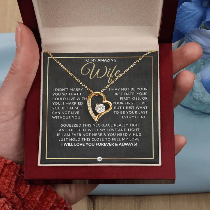 ShineOn Fulfillment Necklaces Gift For Wife After Marriage Open Heart Pendant Necklace Sentimental and Romantic Christmas Valentines Day Birthday or Anniversary Present
