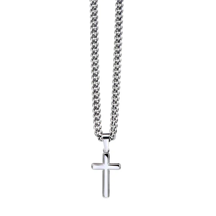 ShineOn Fulfillment Necklaces Gift To Father From Son Mens Chain with Engravable Cross Necklace Christian Jewelry For Dad For Fathers Day Christmas or His Birthday