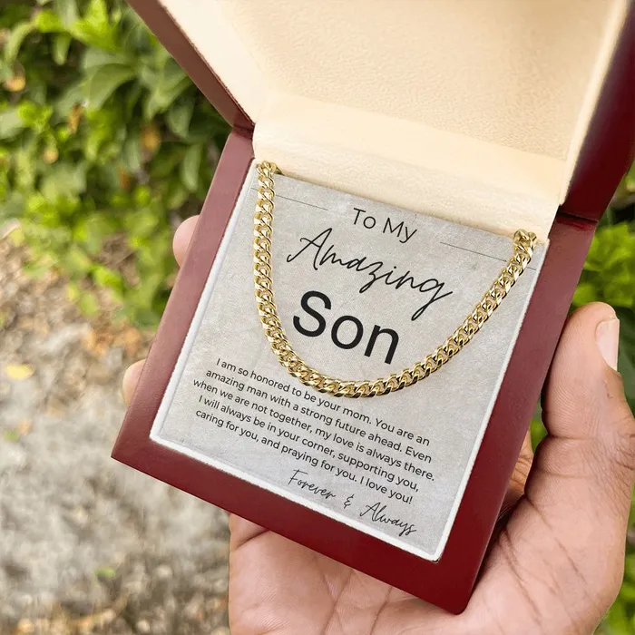 ShineOn Fulfillment Necklaces I will Always Be in Your Corner A Gift for Son from Mom Linked Chain Necklace