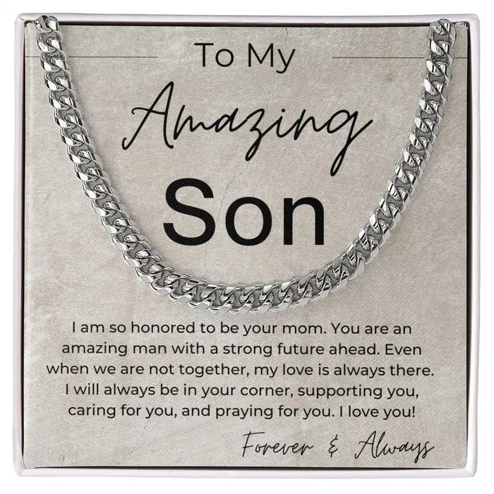 ShineOn Fulfillment Necklaces I will Always Be in Your Corner A Gift for Son from Mom Linked Chain Necklace
