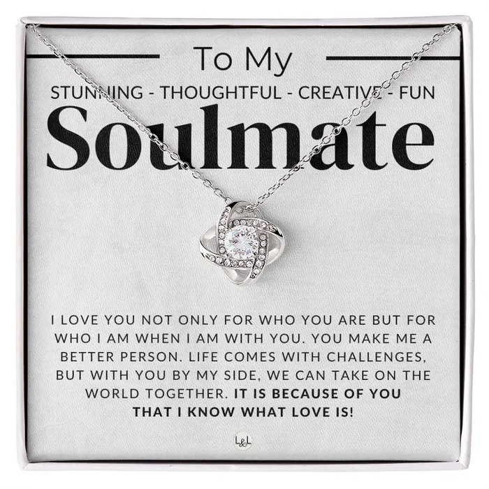 ShineOn Fulfillment Necklaces My Stunning Soulmate Thoughtful and Romantic Gift for Her Soulmate Necklace Christmas Valentines Birthday or Anniversary Gifts ShineOn Fulfillment Necklaces My Stunning Soulmate Thoughtful and Romantic Gift for Her Soulmate Necklace Christmas Valentines Birthday or Anniversary Gifts