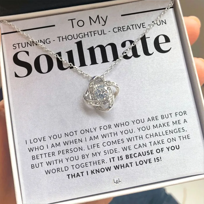 ShineOn Fulfillment Necklaces My Stunning Soulmate Thoughtful and Romantic Gift for Her Soulmate Necklace Christmas Valentines Birthday or Anniversary Gifts