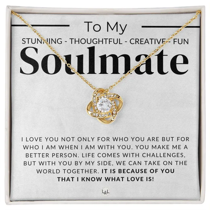 ShineOn Fulfillment Necklaces My Stunning Soulmate Thoughtful and Romantic Gift for Her Soulmate Necklace Christmas Valentines Birthday or Anniversary Gifts