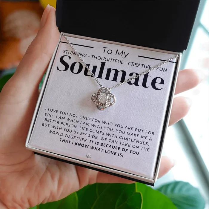 ShineOn Fulfillment Necklaces My Stunning Soulmate Thoughtful and Romantic Gift for Her Soulmate Necklace Christmas Valentines Birthday or Anniversary Gifts