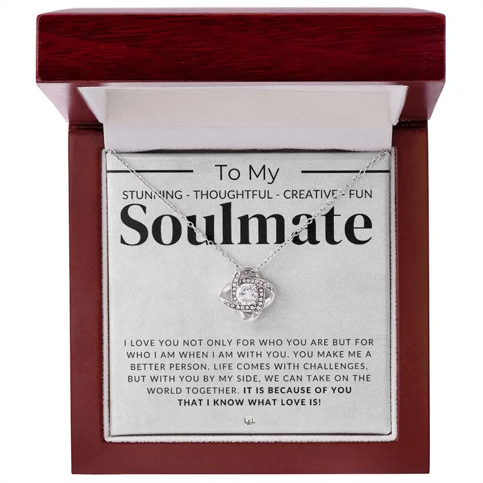 ShineOn Fulfillment Necklaces My Stunning Soulmate Thoughtful and Romantic Gift for Her Soulmate Necklace Christmas Valentines Birthday or Anniversary Gifts