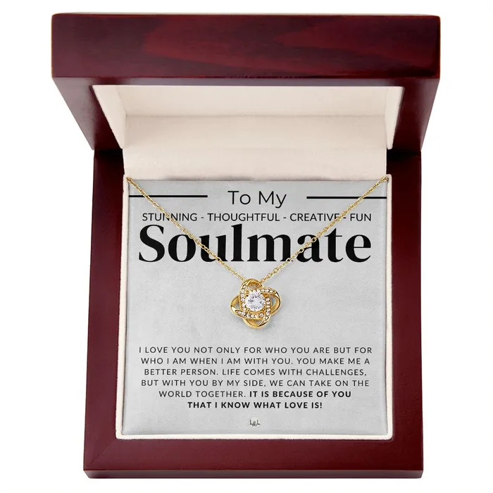 ShineOn Fulfillment Necklaces My Stunning Soulmate Thoughtful and Romantic Gift for Her Soulmate Necklace Christmas Valentines Birthday or Anniversary Gifts