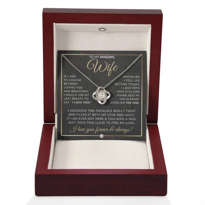 ShineOn Fulfillment Necklaces Romantic Gift For Wife Beautiful Womens Pendant Necklace For Your Wife Heartfelt Message For Her Sentimental Christmas gift
