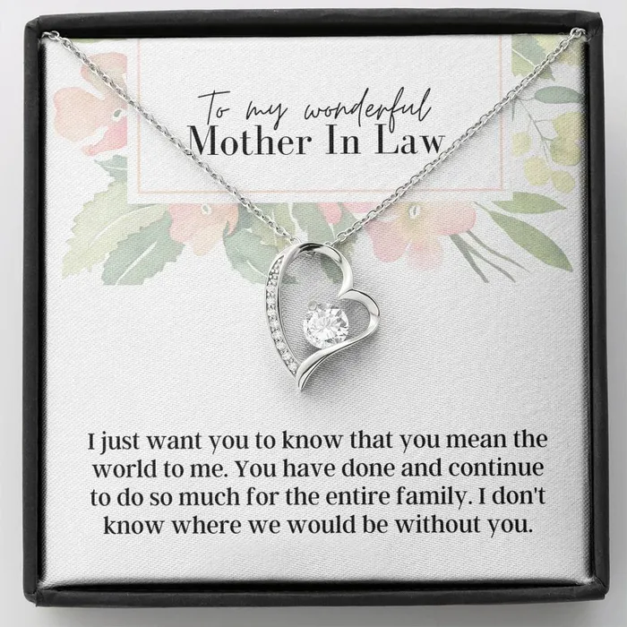 ShineOn Fulfillment Necklaces To My Wonderful Mother In Law Forever Love Pendant Necklace ShineOn Fulfillment Necklaces To My Wonderful Mother In Law Forever Love Pendant Necklace