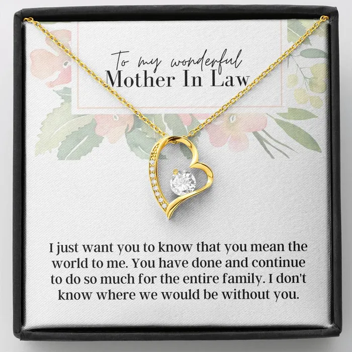 ShineOn Fulfillment Necklaces To My Wonderful Mother In Law Forever Love Pendant Necklace