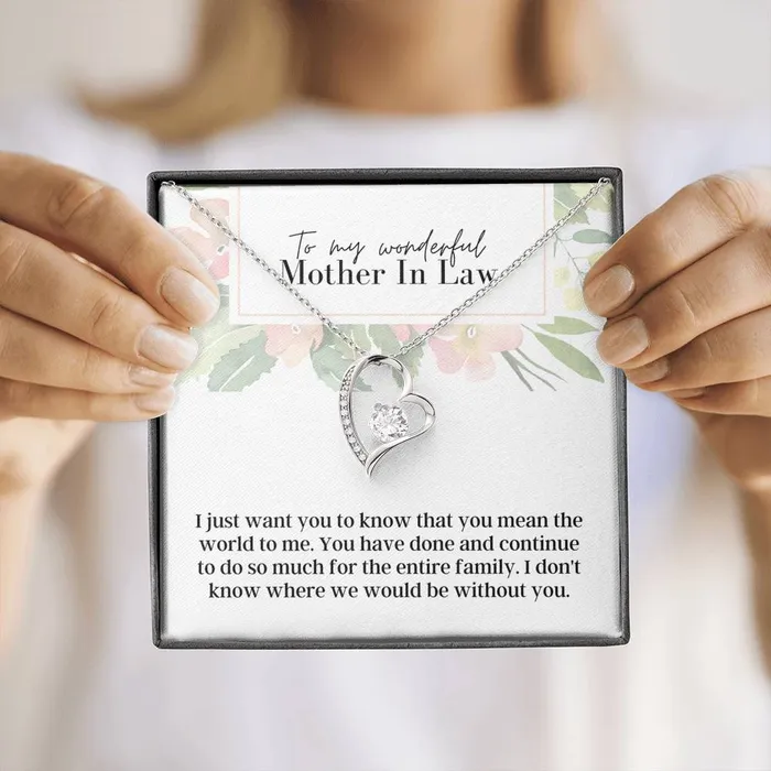 ShineOn Fulfillment Necklaces To My Wonderful Mother In Law Forever Love Pendant Necklace