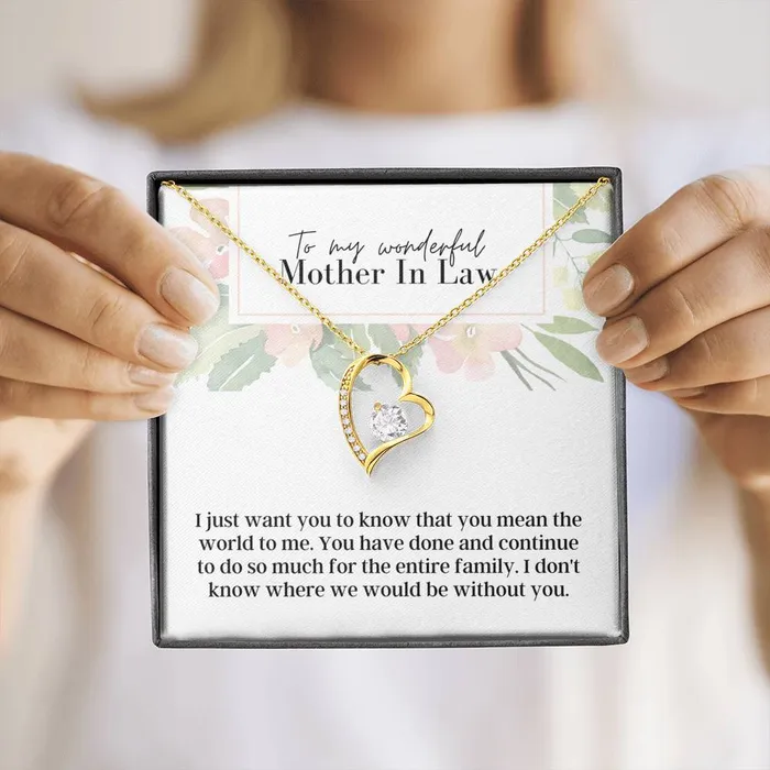 ShineOn Fulfillment Necklaces To My Wonderful Mother In Law Forever Love Pendant Necklace