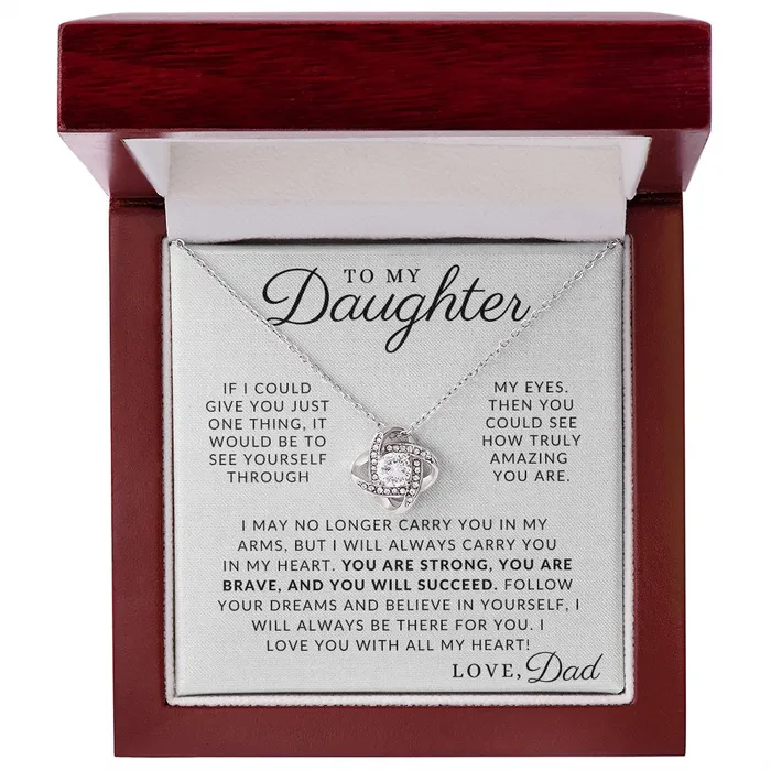 ShineOn Fulfillment Necklaces With All My Heart To My Daughter From Dad Father to Daughter Gift Christmas Gifts Birthday Present Graduation Necklace Valentines Day