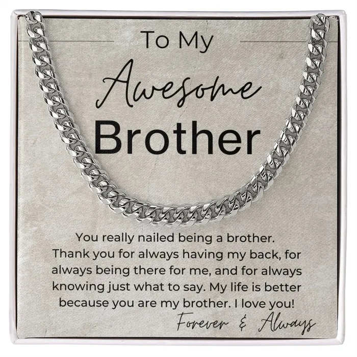 ShineOn Fulfillment Necklaces You Nailed Being a Brother Gift for Brother Cuban Linked Chain Necklace