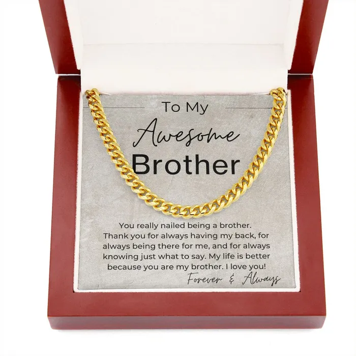 ShineOn Fulfillment Necklaces You Nailed Being a Brother Gift for Brother Cuban Linked Chain Necklace
