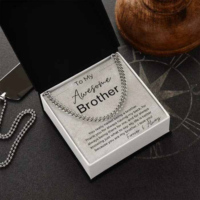 ShineOn Fulfillment Necklaces You Nailed Being a Brother Gift for Brother Cuban Linked Chain Necklace