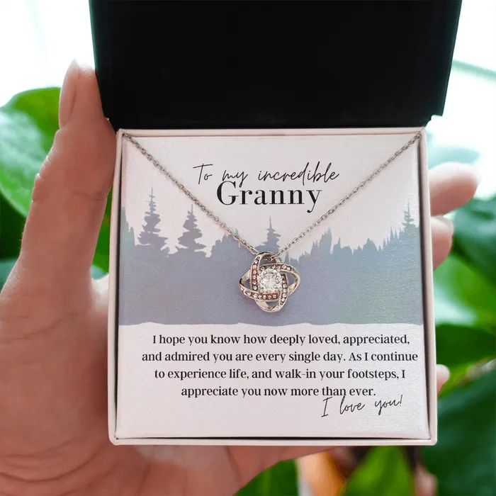 ShineOn Fulfillment To My Incredible Granny Love Knot Pendant Necklace The Perfect Gift for Your Granny Necklaces