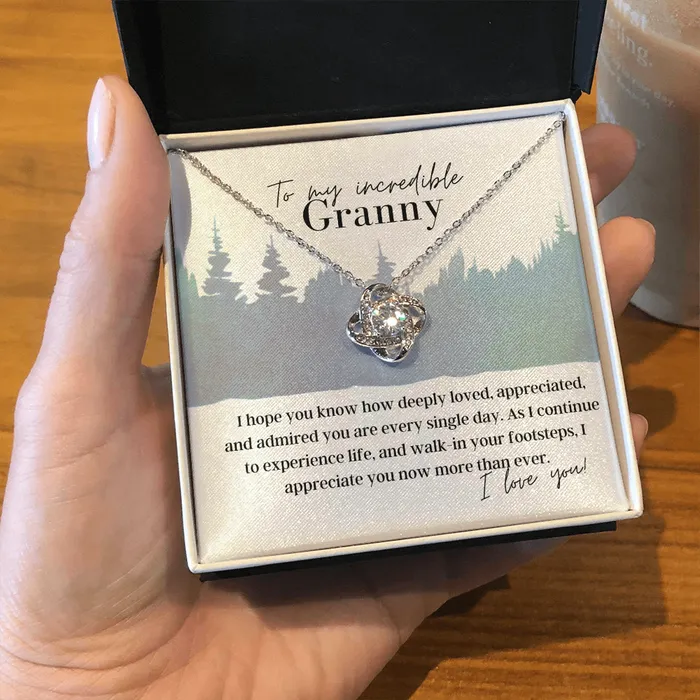 ShineOn Fulfillment To My Incredible Granny Love Knot Pendant Necklace The Perfect Gift for Your Granny Necklaces