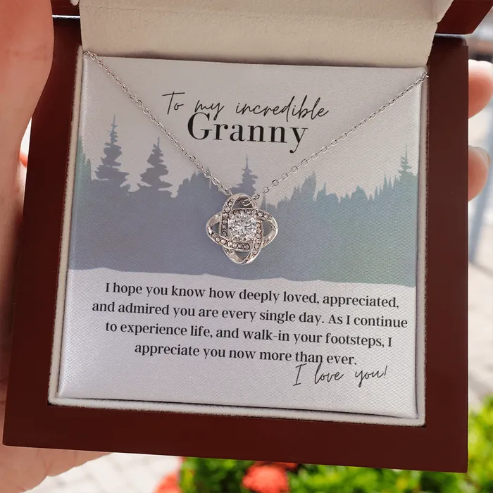 ShineOn Fulfillment To My Incredible Granny Love Knot Pendant Necklace The Perfect Gift for Your Granny Necklaces